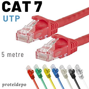 5 Metre Cat7 Kablo Ethernet Network İnternet Lan Ağ Kablosu Kırmızı