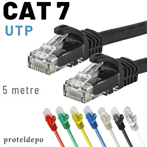 5 Metre Cat7 Kablo Ethernet Network İnternet Lan Ağ Kablosu Siyah