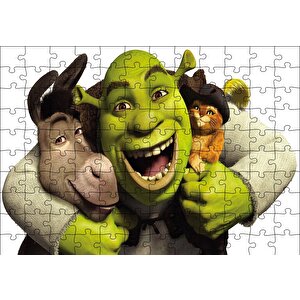 Shrek Donkey Puss Puzzle Yapboz Mdf Ahşap 120 Parça