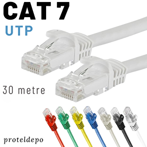 30 Metre Cat7 Kablo Ethernet Network İnternet Lan Ağ Kablosu Beyaz