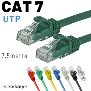 7,5 Metre Cat7 Kablo Ethernet Network İnternet Lan Ağ Kablosu Yeşil