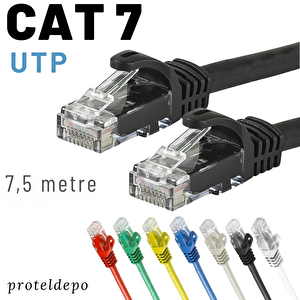 7,5 Metre Cat7 Kablo Ethernet Network İnternet Lan Ağ Kablosu Siyah