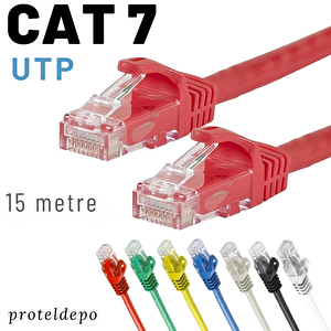 15 Metre Cat7 Kablo Ethernet Network İnternet Lan Ağ Kablosu Kırmızı
