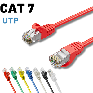 15 Metre Cat7 Kablo Ethernet Network İnternet Lan Ağ Kablosu Kırmızı