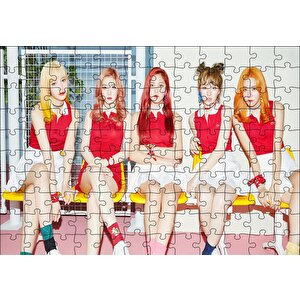 Black Pink Kore Pop Kırmızı Beyaz Lacoste Puzzle Yapboz Mdf Ahşap 120 Parça