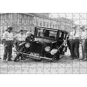 Antika Chevrolet Tekerlek Arızası Puzzle Yapboz Mdf Ahşap 120 Parça