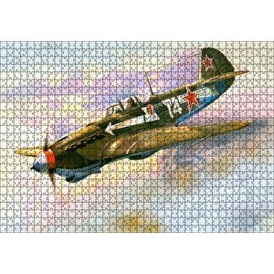 El Boyama Sanat Savaş Üçağı Puzzle Yapboz Mdf Ahşap 1000 Parça