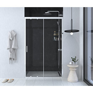 110 Cm 1 Sabit 1 Sürgü İki Duvar Arası Şeffaf Cam Parlak  Profil 6mm  Kabin 110 cm