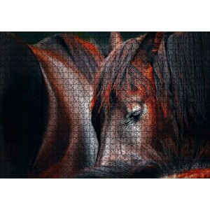 At Profili Görseli Puzzle Yapboz Mdf Ahşap 1000 Parça