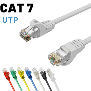 10 Metre Cat7 Kablo Ethernet Network İnternet Lan Ağ Kablosu Beyaz