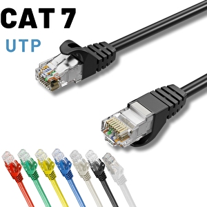 10 Metre Cat7 Kablo Ethernet Network İnternet Lan Ağ Kablosu Siyah