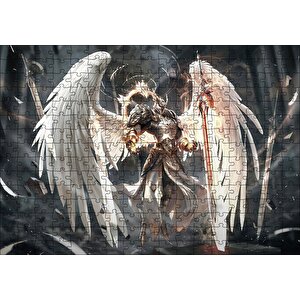 Şövalye Melek Kanatları Ve Kılıçlar Puzzle Yapboz Mdf Ahşap 255 Parça