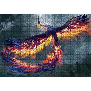 Anka Kuşu Yağlı Boya Resmi Puzzle Yapboz Mdf Ahşap 1000 Parça