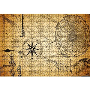 Astronomiye Dair Eski Çizimler Puzzle Yapboz Mdf Ahşap 1000 Parça