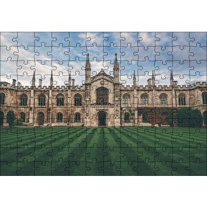 Cambridge Üniversitesi Kampüsü Puzzle Yapboz Mdf Ahşap 120 Parça