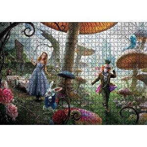 Alice Harikalar Diyarında Görseli Puzzle Yapboz Mdf Ahşap 1000 Parça