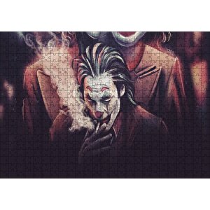 Joker Sigara İçiyor Çizim Puzzle Yapboz Mdf Ahşap 500 Parça