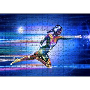 Süper Kahraman Kız İllüstrasyon Puzzle Yapboz Mdf Ahşap 255 Parça