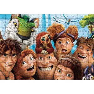 Croods Karakterleri Karikatür Puzzle Yapboz Mdf Ahşap 255 Parça