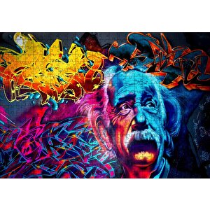 Einstein Graffiti Puzzle Yapboz Mdf Ahşap 500 Parça
