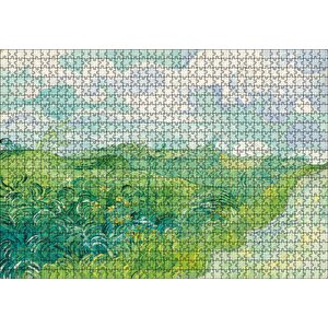 Yeşil Buğday Tarlaları Vincent Van Gogh Puzzle Yapboz Mdf Ahşap 1000 Parça
