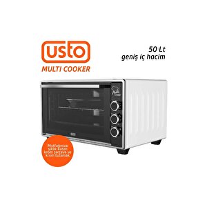 Usto 2105 Airfry Özellikli 50lt Multi Cooker Midi Fırın Beyaz