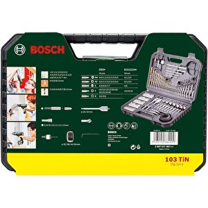 Bosch 103 Parça Aksesuar Seti Matkap Ucu Vidalama Ucu Lokma Ucu Freze Panç