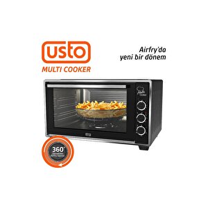 Usto 2115 Airfry Özellikli 50lt Multi Cooker Midi Fırın Siyah