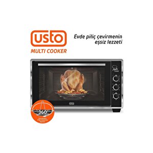 Usto 2115 Airfry Özellikli 50lt Multi Cooker Midi Fırın Siyah
