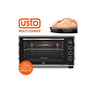 Usto 2115 Airfry Özellikli 50lt Multi Cooker Midi Fırın Siyah