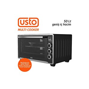 Usto 2115 Airfry Özellikli 50lt Multi Cooker Midi Fırın Siyah