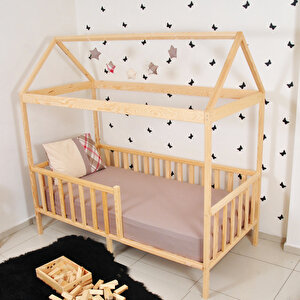 Montessori Yatak Çocuk Yatak Bebek Karyola Doğal Çam Beşik Damla 100x200 cm