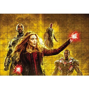 Avengers Falcon, Witch Ve Rocket Puzzle Yapboz Mdf Ahşap 120 Parça