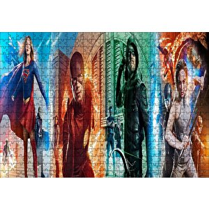 Legends Of Tomorrow Supergirl Flash Arrow Puzzle Yapboz Mdf Ahşap 500 Parça