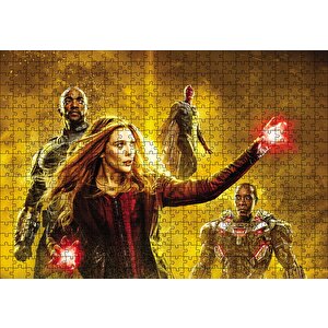 Avengers Falcon, Witch Ve Rocket Puzzle Yapboz Mdf Ahşap 500 Parça