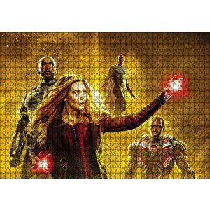 Avengers Falcon, Witch Ve Rocket Puzzle Yapboz Mdf Ahşap 1000 Parça