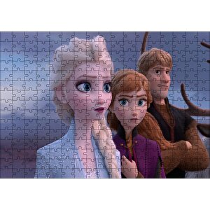 Elsa Anna Ve Kristoff Karlar Ülkesi Görseli Puzzle Yapboz Mdf Ahşap 255 Parça