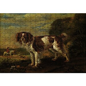 Kahverengi Beyaz Çoban Köpeği Puzzle Yapboz Mdf Ahşap 255 Parça
