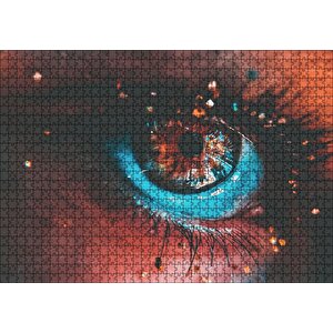 Göz Ve Kirpikler Yakın Plan Puzzle Yapboz Mdf Ahşap 1000 Parça