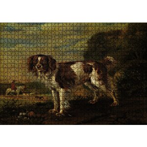 Kahverengi Beyaz Çoban Köpeği Puzzle Yapboz Mdf Ahşap 1000 Parça