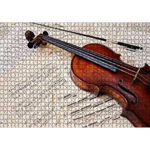 Keman Nota Çalışmaları Görseli Puzzle Yapboz Mdf Ahşap 1000 Parça