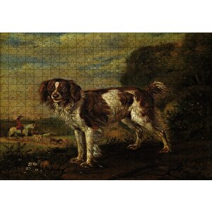 Kahverengi Beyaz Çoban Köpeği Puzzle Yapboz Mdf Ahşap 500 Parça