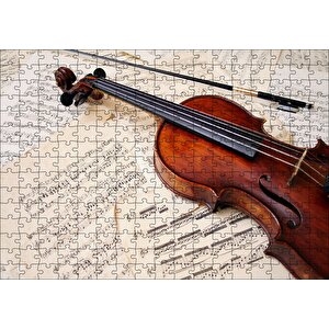 Keman Nota Çalışmaları Görseli Puzzle Yapboz Mdf Ahşap 255 Parça