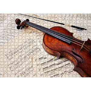 Keman Nota Çalışmaları Görseli Puzzle Yapboz Mdf Ahşap 500 Parça