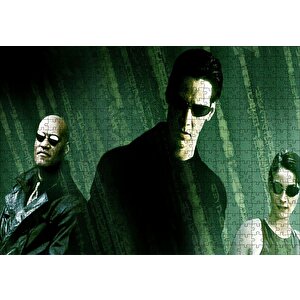 The Matrix Neo Trinity Ve Morpheus Full Renkli Puzzle Yapboz Mdf Ahşap 500 Parça