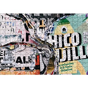 Duvar Eski Yırtık Afişler Puzzle Yapboz Mdf Ahşap 255 Parça