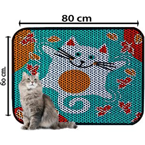 Desenli Kedi Kumu Paspası 60 X 80 Cm