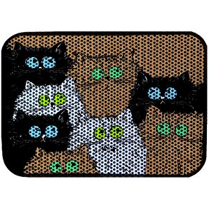 Desenli Kedi Kumu Paspası 60 X 80 Cm