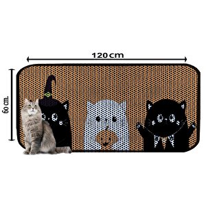 Desenli Kedi Kumu Paspası 60 X 120 Cm