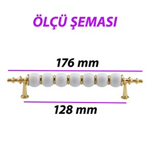 5 Adet İnci Kulp 128 Mm Altın Gold Mutfak Kulpu Çekmece Dolap Kapak Kulbu Metal Mobilya Dolabı Kulpları